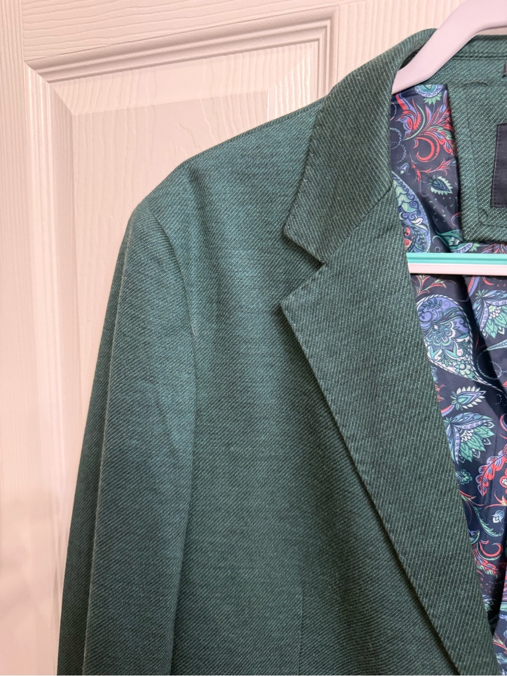 Tailorbyrd Green Sport Coat Blazer 44L Paisley Lined Modern Fit Jacket - Picture 4 of 9